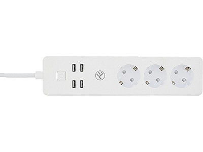 Image Prelungitor WiFi, 3 porturi, 4*USB 4A, 2200W, 10A, 1.8m, Tellur White  TLL331031