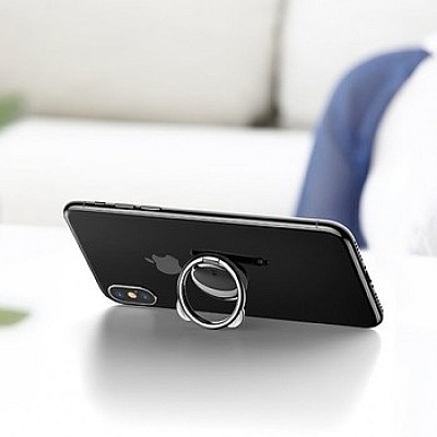 Holder Ring Baseus Bear Finger Metal Ring Grip, stand holder, Black  SUBR-01
