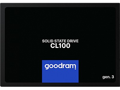 2.5" SSD 120GB  GOODRAM CL100 Gen.3, SATAIII, Read: 485 MB/s, Writes: 380 MB/s, 7mm, Controller Marvell 88NV1120, NAND TLC