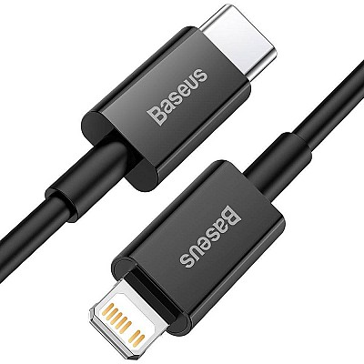 Cable Type-C - Lightning, PD 20W, 1m, Baseus Superior Black  CATLYS-A01