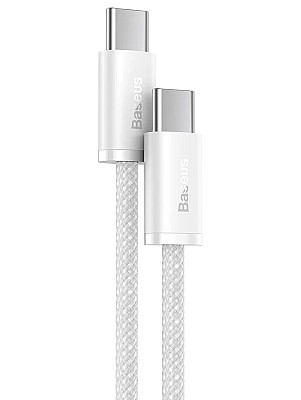 Cable Type-C - Type-C, Braided, 100W, 1m, Baseus Dynamic White  CALD000202