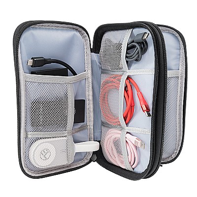 Image Geanta Tellur pentru organizare cabluri si accesorii, 21x12.5x6cm,poliester, negru