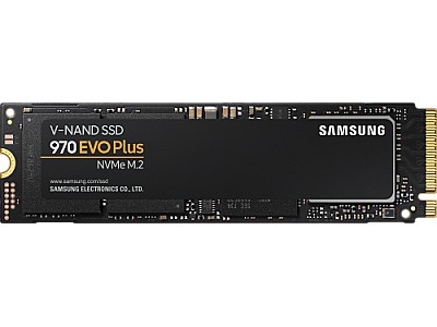 M.2 NVMe SSD 1.0TB  Samsung 970 EVO Plus, PCIe3.0 x4 / NVMe1.3, M2 Type 2280, Read: 3500 MB/s, Write: 3300 MB/s, Read /Write: 250,000/550,000 IOPS, Co