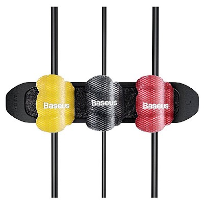 Organizer Baseus Cables Fixer Kit self-adhesive Cable Organizer Cable Clip + 15x hook and loop Straps black  TZACGX-01