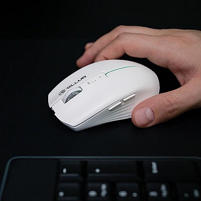 Image Mouse wireless Tellur, Silent Click, Alb
