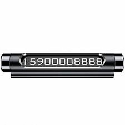 Image Suport numar telefon Baseus Temporary Parking,  Aluminium alloy+colloid magnet, Black  ACNUM-01