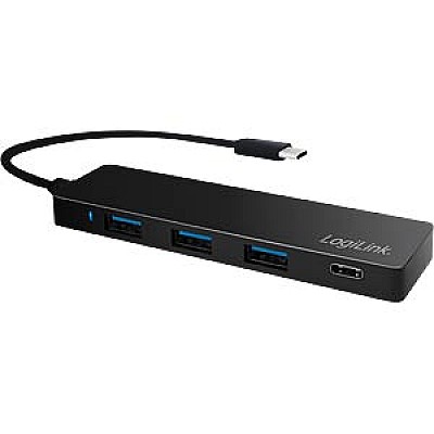 Cable HUB LOGILINK, porturi USB: USB 3.0 x 3, USB 3.1 Type C, conectare prin USB 3.2 Type C, cablu 0.1 m, negru, "UA0311"