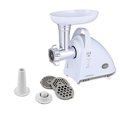 Meat Grinder Esperanza MEATLOAF EKM031, 2200W strong engine, Stainless steel knife, Metal spiral drive, 3 discs (2,7mm, 4mm, 8mm), Forward and reverse