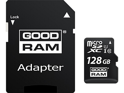 128GB GoodRAM micro SDXC Class10 UHS-I + SD adapter, Up to: 100MB/s  M1AA-1280R12