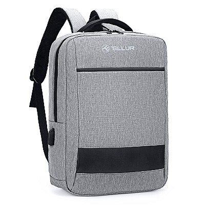 Rucsac-Laptop, NOMAD 15.6", Tellur gri  TLL611302, USB charging port, Multiple compartments, MAterial Oxford fabric