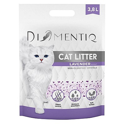 Image Cat Litter DIAMENTIQ Lavender 3.8L ,  Silicone granules,  Non-clumping crystals, Odour control, moisture absorbent, soft texture