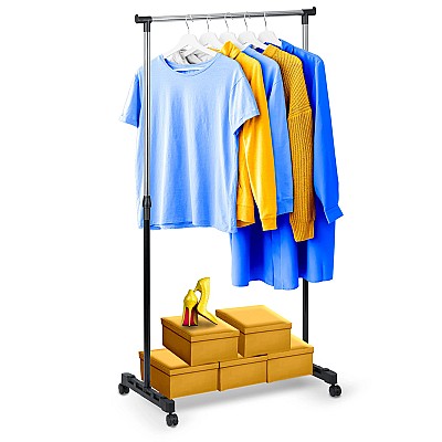 Image Suport umerase pentru haine Massido MS-860 157 x 77 cm, Negru-argintiu, 686000