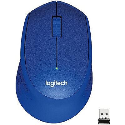 Logitech Wireless Mouse M330 Silent, 1000 DPI, Blue