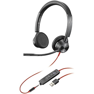 Image Casca Plantronics Blackwire 3325, BW3325-M USB-A + 3.5 Audio jack, (214016-01)