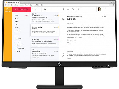 23.8"  HP P24h G4, FHD, IPS, 5ms, 8M:1, 250cd, 1920x1080, VGA, HDMI, DisplayPort, Height Adjustment, Pivot