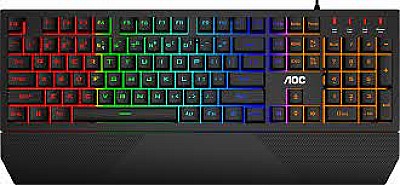 Gaming Keyboard AOC GK200 RGB Membrane Gaming Keyboard (RU), Backlight (RGB), 100% anti-ghosting, USB Hub: 1 x USB, Ultra-portable design, Magnetic Le