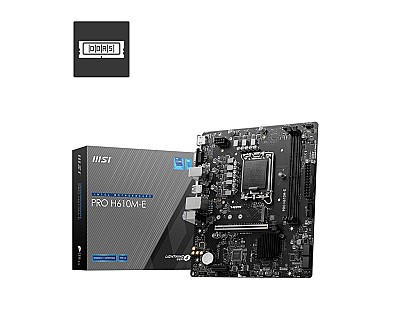 Image MSI PRO H610M-E DDR5, Socket 1700, Intel H610 (14/13/12th Gen CPU), Dual 2xDDR5-5600, VGA, HDMI, CPU Intel graphics, 1xPCIe X16 4.0, 4xSATA3, 1xM.2, 1