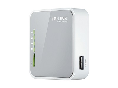 Image TP-LINK TL-MR3020 150Mbps Portable 3G/4G Wireless N Router, Compatible with LTE/HSPA+/HUUPA/HSDPA/UMTS/EVDO USB modem, 3G/WAN failover, 2.4GHz, 802.11