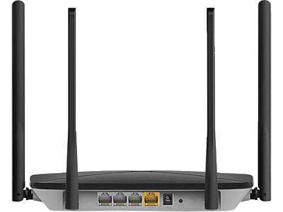 Image MERCUSYS AC12G  AC1200 Dual Band Wireless Router,  867Mbps at 5GHz + 300Mbps at 2.4GHz, 1 10/100/1000M WAN + 3 10/100/1000M LAN, 4 fixed antennas