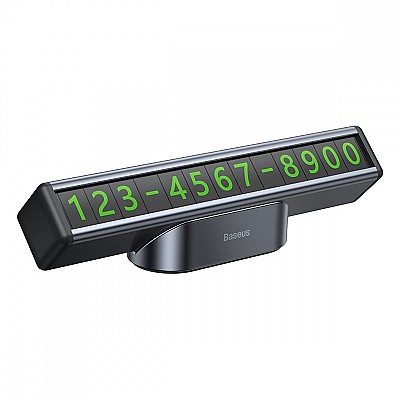 Suport numar telefon Baseus Square Bar Temporary Parking,  Aluminium alloy, Black  CNFT000001