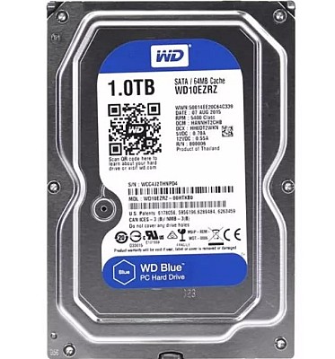 3.5" HDD 1.0TB  Western Digital Blue, 5400rpm, 64MB, SATAIII WD10EZRZ