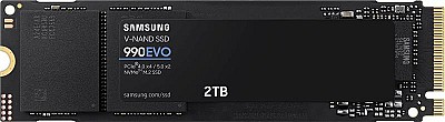 Image M.2 NVMe SSD 2.0TB  Samsung SSD 990 EVO, Interface: PCIe4.0 x4 / 5.0 x2, NVMe 2.0, M2 Type 2280 form factor, Seq. Read: 5000 MB/s, Seq. Write: 4200 MB