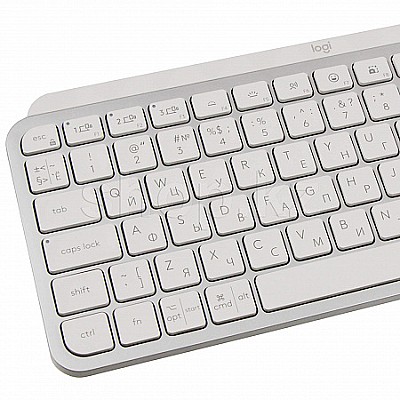 Logitech Wireless Keyboard MX Keys S Ultra thin, Premium typing, Metal plate, F-keys, Backlit, 10M, 2.4Ghz+BT, Pale Gray RUS