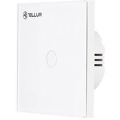 Intrerupator WiFi, 1 port, 1800W, 10A, Tellur White  TLL331041