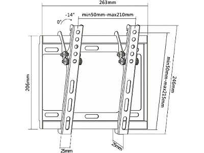 Image SBOX TV-Wall Mount PLB-3422T for 23-43'', Vesa 200 x 200 , Max load 35kg