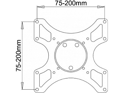 Image SBOX TV-Wall Mount LCD-2900B for 19-43'', Vesa 200x200, Max load 25kg,inclinatie ± 15°