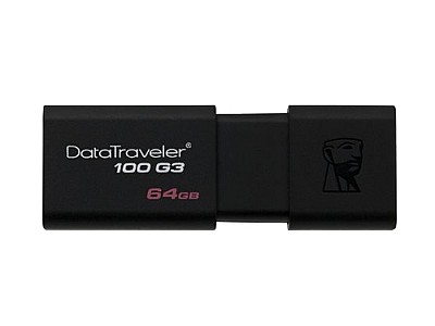 Image 64Gb  USB3.1  Kingston DataTraveler 100 G3 Black DT100G3/64GB