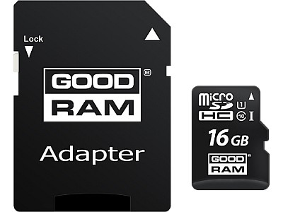 Image 16GB GoodRAM micro SDHC Class10 UHS-I + SD adapter, M1AA-0160R12