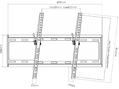 Image SBOX TV-Wall Mount PLB-3446T for 37-70'', Vesa 600 x 400 ,Max load 35kg