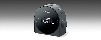 Image Dual Alarm Clock Radio Muse M-185 CR BLACK, 0.9 inch White LED Display, Dimmer ( High / Low / Off ), Aux in jack, PLL Radio with 20 preset stations (1
