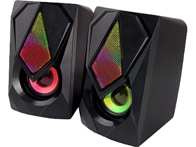 Image Speakers 2.0  Esperanza Boogie EGS102, 5W (2 x 2.5W), LED Rainbow lighting, Volume control, built in amplifier, Power supply: 5V, They require: USB an