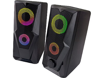 Image Speakers 2.0  Esperanza Baila EGS103, 6W (2 x 3W), LED Rainbow lighting, Volume control, built in amplifier, Power supply: 5V, They require: USB and m