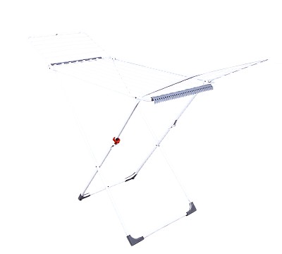 Uscator de rufe STABILO PLUS 18 M 0503SET, 128 x 55 x 4 cm, 18 m, max. 15 kg, foldable wings, protection plastic cap, easy to move wheels, sock hanger