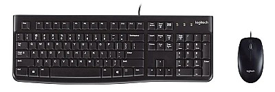 Logitech Combo Keyboard & Mouse MK120, Corded Desktop, Russian layout, Black