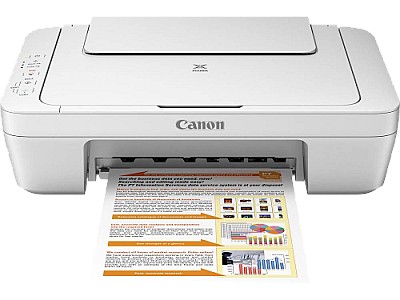MFD Canon PIXMA MG2555 White, Color Printer/Scanner/Copier, A4, Print 4800x600dpi, Scan 600x1200dpi, 64-275г/м2, Cassette: 60 sheets, USB 2.0,  2 x  I