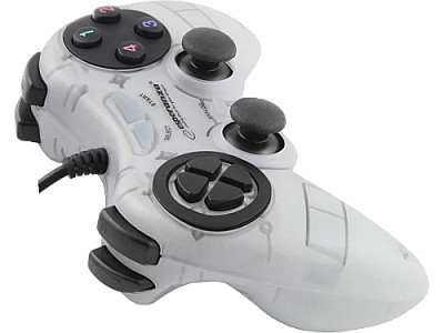 Image Gamepad Esperanza FIGHTER EGG105W  White, Vibration Game Pad, 16 buttons, 2 sticks, Ergonomic design, 2 modes (analog and digital), Soft sweat-resista