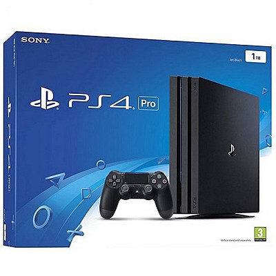 Image Game Console Sony Playstation 4 PRO 1TB Black, 1 x Gamepad (Dualshock 4)