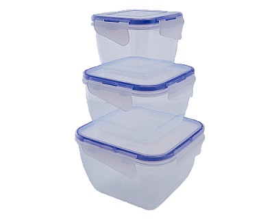 167050 Container pentru produse alimentare ALEANA cu inchidere ermetica, patrat, 3 in 1