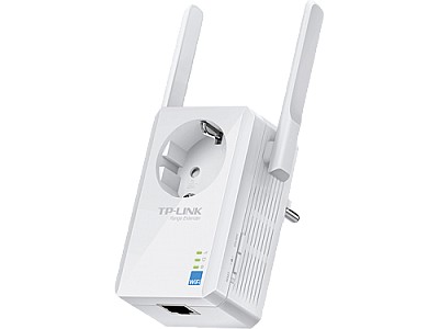 Image TP-LINK TL-WA860RE 300Mbps Wireless N Wall Plugged Range Extender with AC Passthrough, Qualcomm, 2T2R, 2.4GHz, 802.11b/g/n, Ranger Extender button, Ra