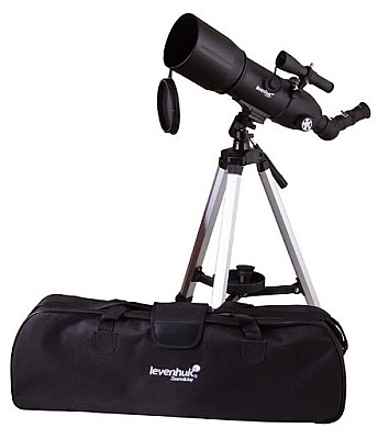 Image Telescop Levenhuk Skyline Travel 80, Refractor, Focal length 400mm, Aperture 80mm, Zoom 160x, AZ1, a built-in fluid compass, shoulder bag