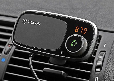 Image Car FM Transmitter, FMT-B6, Bluetooth, Display, with magnetic support for smartphone, MicroSD, 2 x USB max 3.4A, Tellur Black  TLL171082