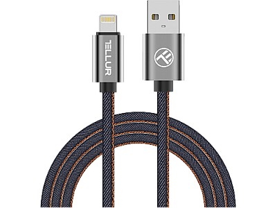 Image Cable USB - Lightning, Denim, cu licenta MFI, 1m, Tellur Blue  TLL155391