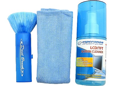 Image ESPERANZA ES112  Screen Cleaner Kit (cleaning gel 200ml, microfiber cloth and antistatic brush)