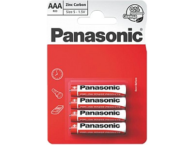 Image 2861 Baterie Panasonic Carbon Zinc, AAA Blister x 4,  R03REL/4BPR