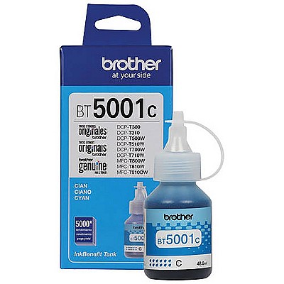Image Ink Bottle for Brother BT5001C for DCP-T310, DCP-T500W, DCP-T700W, MFC-T800W Cyan, Approx. 5000 pages