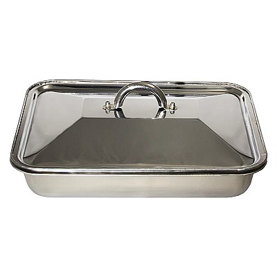 Tava din inox cu capac 35 x 26 cm